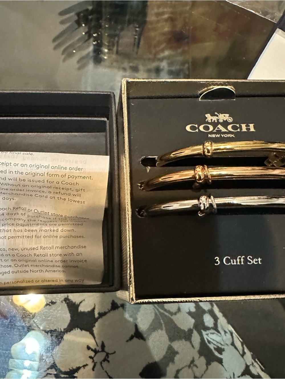 New COACH Tri-Tone Cuff Bracelet Set - Rose Gold, Gold & Silver - Picture 10 of 10